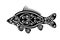 Stylized carp image. Maori ornament. Decorative fish.