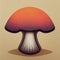 Stylized cartoon mushroom. Single simple mushroom. Flat illustration. AI-generated