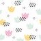 Stylized children`s pattern with flowers. Vector seamless background for design and decoration