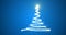 Stylized Christmas tree with falling fireworks from snowflakes,
