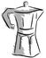 Stylized Coffeepot isolated