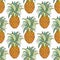 Stylized colorful pineapple. Vector seamless pattern