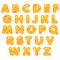 Stylized cute alphabet. Cartoon Cheese letters to make your own text