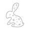 Stylized cute rabbit. Outline style. Vector illustration for dÃ©cor, greeting cards, posters, prints for clothes, emblems