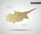 Stylized Cyprus map vector illustration.