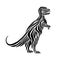 Stylized dinosaur silhouette tattoo sketch black color.