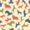 Stylized dog breeds seamless pattern