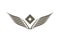 Stylized double wings isolated emblem