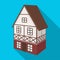 Stylized English cottage. Architectural cottage building single icon in flat style vector symbol stock illustration web.