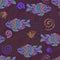 Stylized fishes seamless pattern