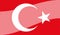 Stylized flag of Turkey. Istanbul.