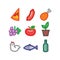 Stylized food icons