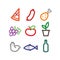 Stylized food icons