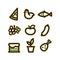 Stylized food icons