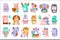 Stylized Funky Animals Birthday Party Sticker Set