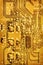 Stylized Gold Colored Microcircuit Board Detail