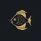 Stylized Gold Fish Logo: Detailed Wildlife Illustration