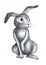 Stylized gray bunny on a white background