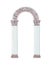 Stylized Greek doodle arch Ionic Corinthian columns. Vector illustration. Classical architectural support on white