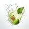 Stylized Green Fig In Water: A Captivating Graphic Art