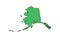 Stylized green sketch map of Alaska