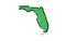 Stylized green sketch map of Florida