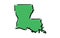 Stylized green sketch map of Louisiana