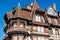 Stylized half-timbered house. Etretat is a commune in the Seine