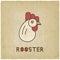 Stylized head of rooster old background