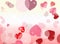 Stylized Hearts and stars with pink and yellow background