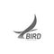 Stylized heron, crane, stork silhouette logo template