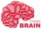 Stylized of the human brain, side view. Mind logo / icon, vector template