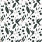 Stylized Hummingbird Flying Around Flower Vector Seamless Pattern