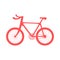 Stylized icon of a colored bike