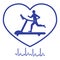 Stylized icon of the man jogging on a treadmill within the heart