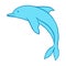 Stylized illustration of dolphin. Marine fauna and wildlife.