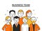 Stylized illustrations of business team. Concept picture of successful peoples