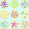 Stylized image of different types of bacteria