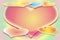 The stylized image of seven hearts on a multi-coloured background with a free field