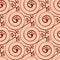 Stylized jasmine spiral vector seamless pattern background. Elegant floral backdrop monochrome maroon pink with flowers