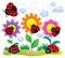 Stylized ladybugs theme image 5