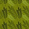 stylized leaves of the ash - graphics. Fabulous plant world. Surreal. Design elements