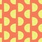 Stylized lemon slices seamless vector pattern red