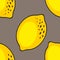 Stylized lemon. Vector seamless pattern