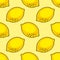 Stylized lemon. Vector seamless pattern for design and decoration