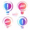 Stylized lightbulbs logo set, new idea and solution abstract symbol, flat bright cartoon incandescent light bulb