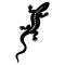 Stylized lizard. Black white reptile illustration. Vector logo lizards. Tattoo.