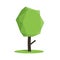 Stylized low poly polygon green tree illustration