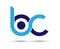 Stylized lowercase letters B and C are linked by a single line for a logo, monogram, or monogram