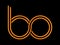 Stylized lowercase letters B and O are joined by a single line for a logo, monogram, or monogram